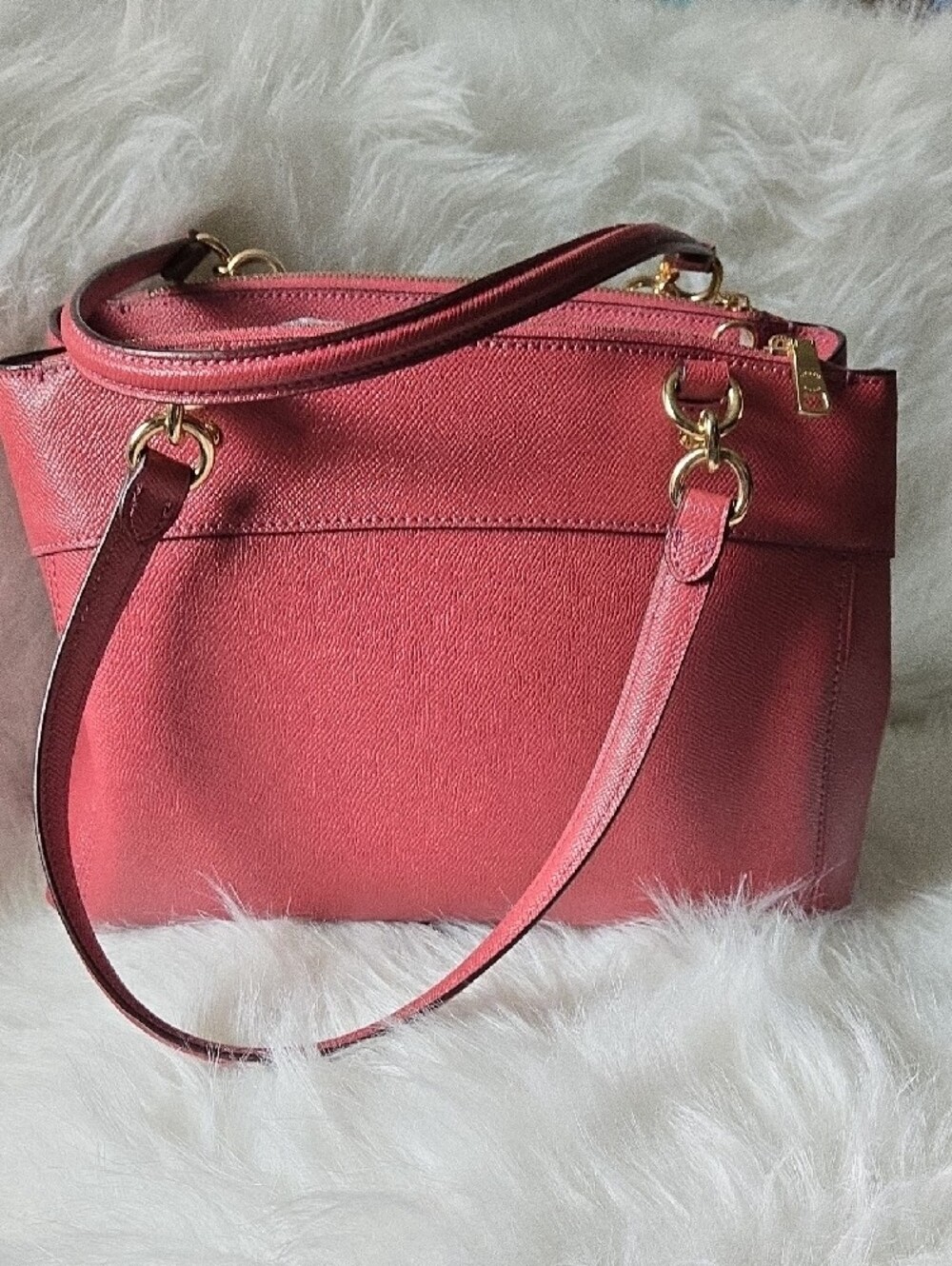 Coach Pink Leather Satchel with Cherry Charm - Picture 2 of 12